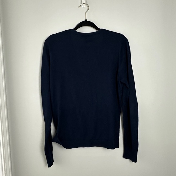 Lauren Ralph Lauren Button V Neck Cardigan Womens Size Medium Cotton Navy - Picture 4 of 4